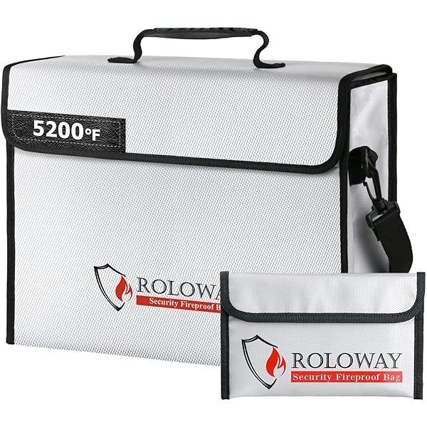 Voncabay Upgraded 6400℉ Fireproof Document Bag With Reflective Strip Water Resistant 14 2 X 11 Blue - View #13