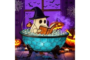 Rottipe Halloween Ghost Bubble Bath Lamp - Cute Bathtub Night Light for Spooky Decor, Reading, and Parties | Gift for Book Lovers, Teens, Kids | Bath, Bedroom, Home Decor
