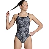 ARENA Women's Swimsuit Hydrangea Bouquet Team Print MaxLife Challenge Back One Piece Bathing Suit Training Swimwear