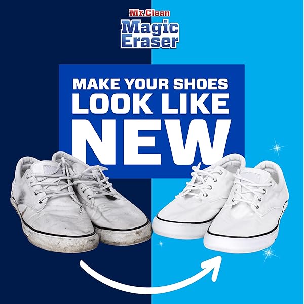 MR. CLEAN MAGIC ERASER EXTRA DURABLE, SHOE CLEANER, CLEANER PADS WITH DURAFOAM, 10 COUNT