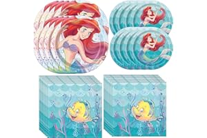 Unique The Little Mermaid Dinnerware Party Bundle | Luncheon Napkins, Dinner & Dessert Plates | Kid's Birthday, Underwater Th