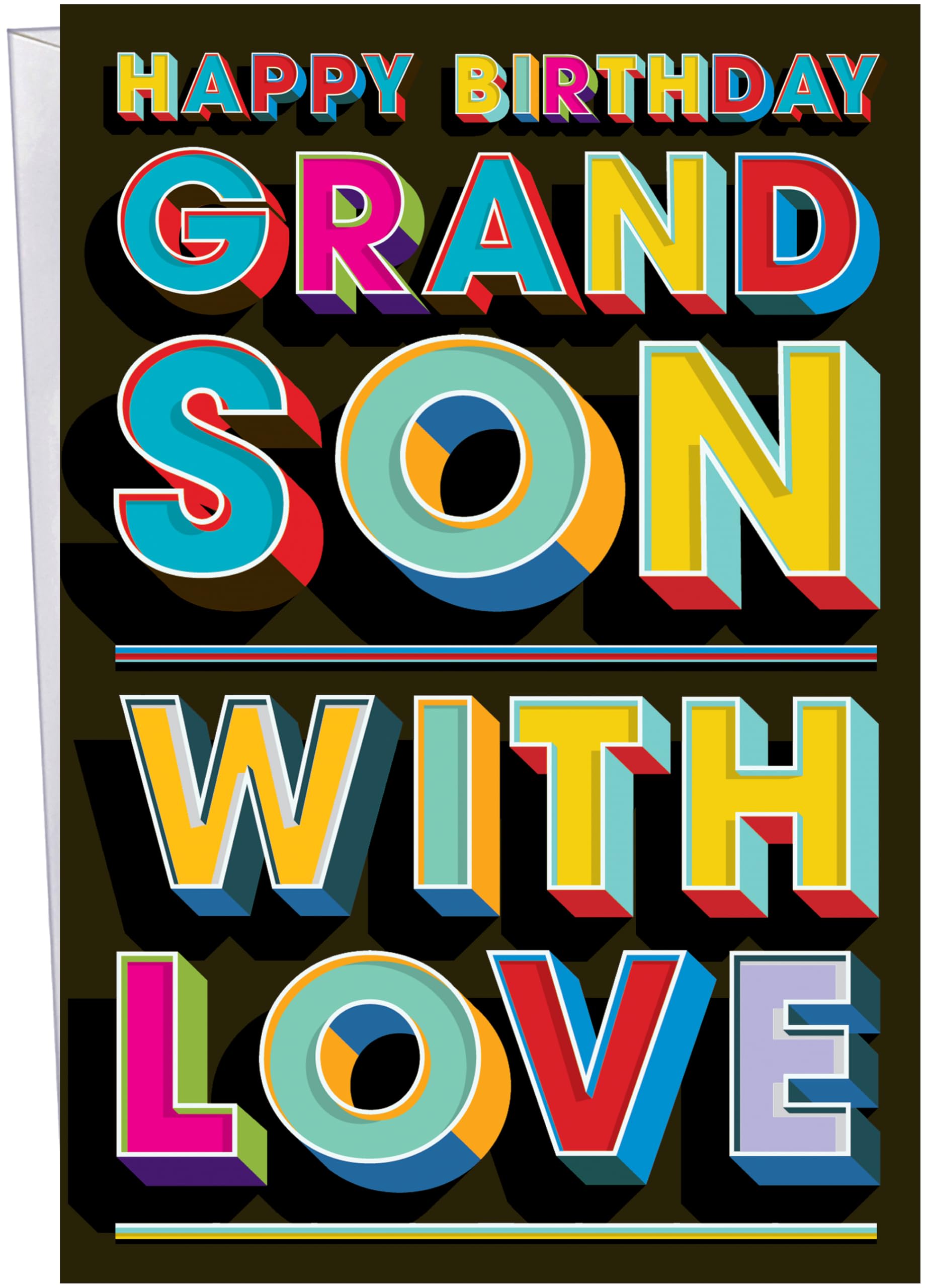 Photo 1 of Chuck's Card-O-Rama - Birthday Card For Grandson - Made in USA - Excellent Card Stock, Envelope Included - 5" x 7.75" - Packaged in Extra Sturdy Mailer - 95738