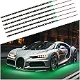 6PCS 15SMD LED Strip Lights for Cars,11.81" 12 Volt LED Strip Lights with 9.45" Cable Car Decorations,Universal Car LED Lights Car Accessories Interior & Exterior for Car SUV (Green)