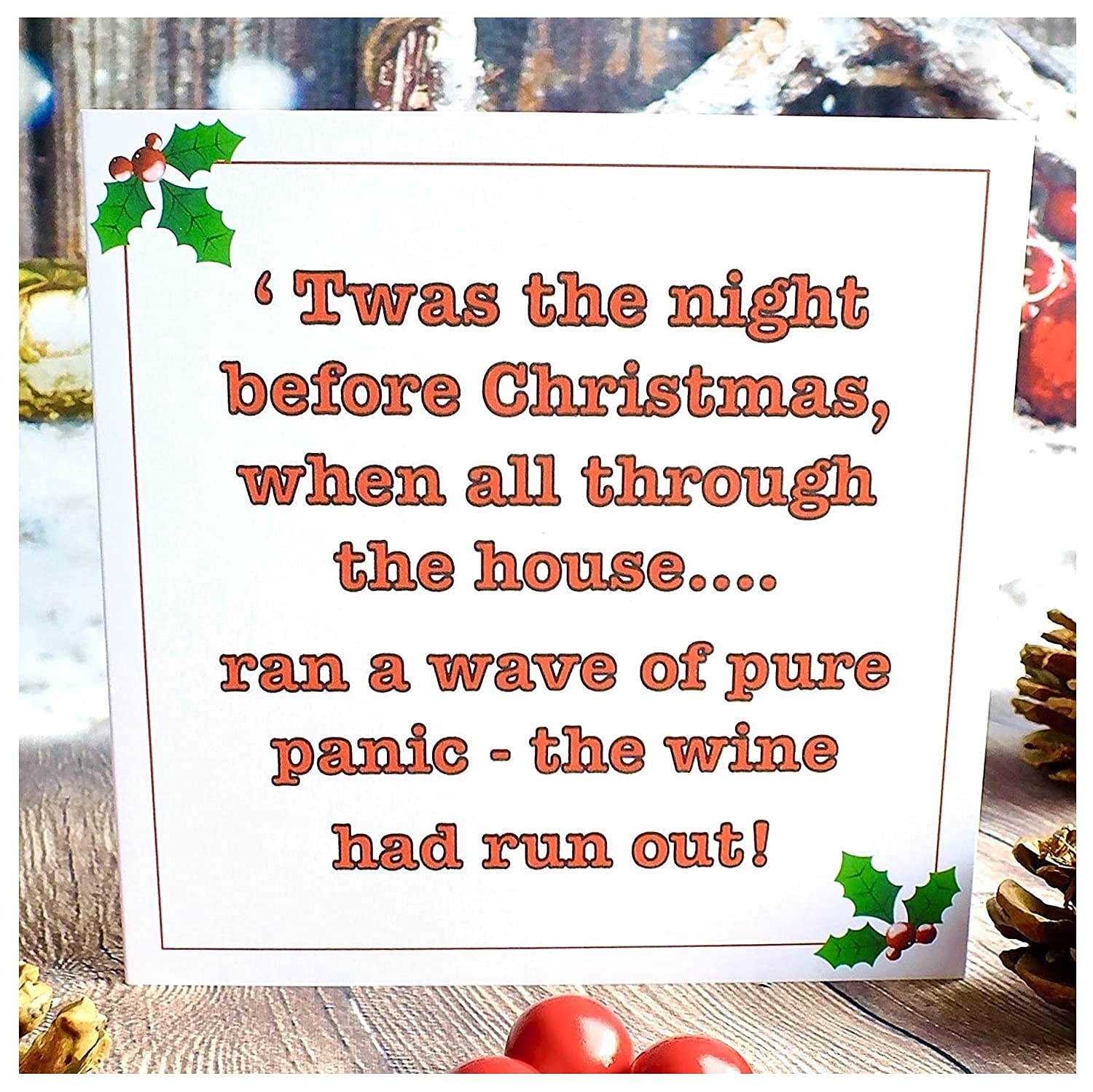 Pack of 4 Funny Christmas Cards - Humorous Merry Xmas Card Multi Packs - 'Twas the Night