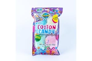 LUPY LUPS! Lupy Lups Cotton Candy Party Pack of Assorted Flavors 4 Individually Wrapped 2.12oz Servings