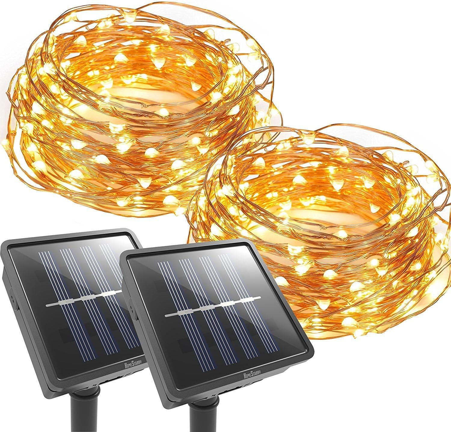 COOPE Outdoor String Lights 100 LED Solar Christmas Lighting Decorative Light - Patio - Deck - Party - Christmas Tree - Provide Christmas Fairy Decorative Light（2 Pack(33 FT)
