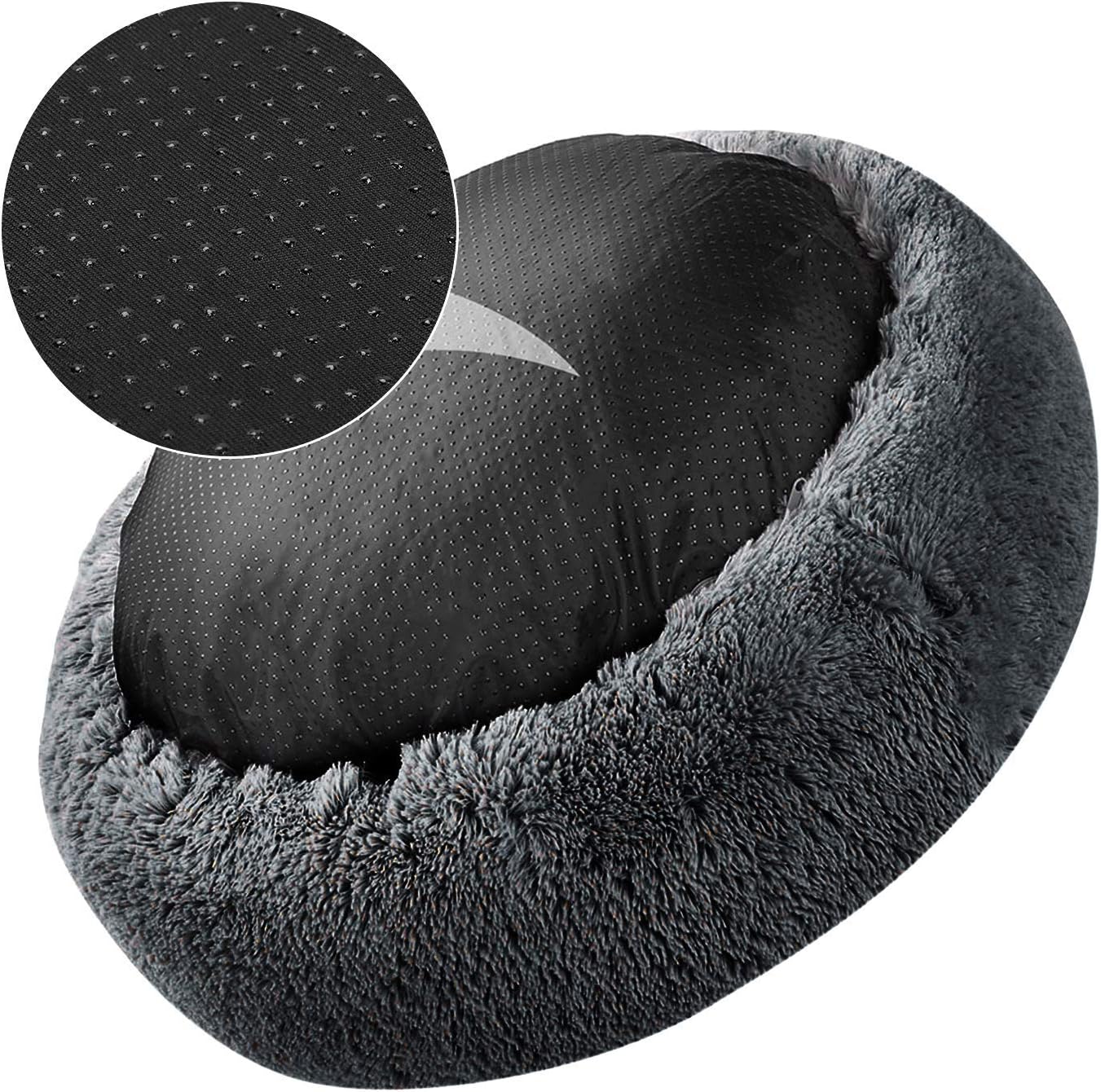 Marshmellow Pet Donut Bed Furry Anti Anxiety Abbyspace ...