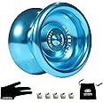 Yomega Maverick - Professional Aluminum Metal Yoyo for Kids and Beginners with C Size Ball Bearing for Advanced yo yo Tricks and Responsive Return + Extra 5 Strings & 3 Month Warranty (Blue)