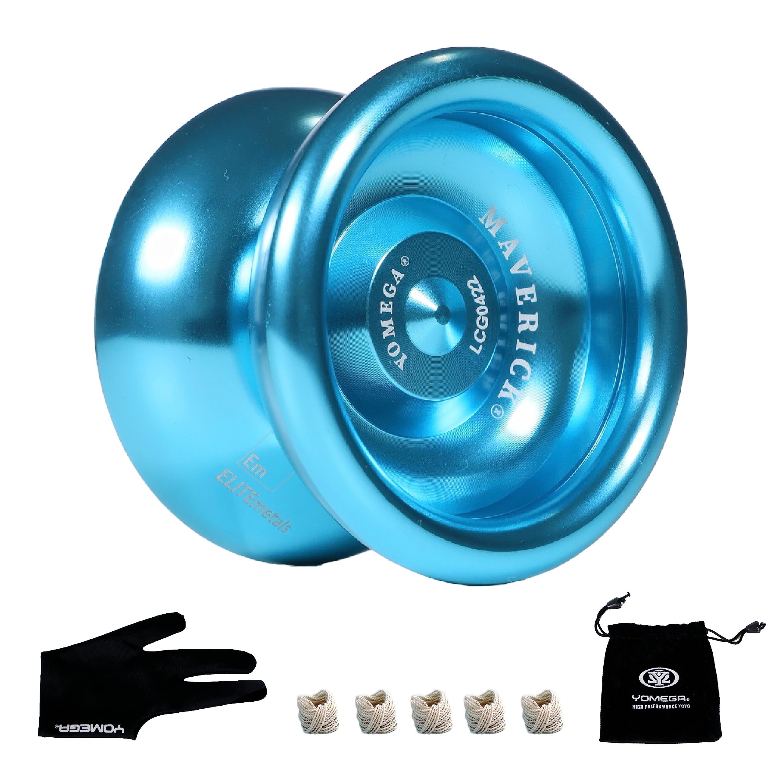 Yomega Maverick - Professional Aluminum Metal Yoyo for Kids and Beginners with C Size Ball Bearing for Advanced yo yo Tricks and Responsive Return + Extra 2 Strings & 3 Month Warranty (blue) — image 1