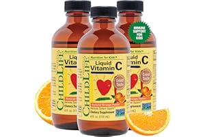 CHILDLIFE ESSENTIALS Liquid Vitamin C - Pure Vitamin C Liquid Supplement for Kids, Immune System Support, Great Taste - Natural Orange, 4 Fl Oz (Pack of 3)