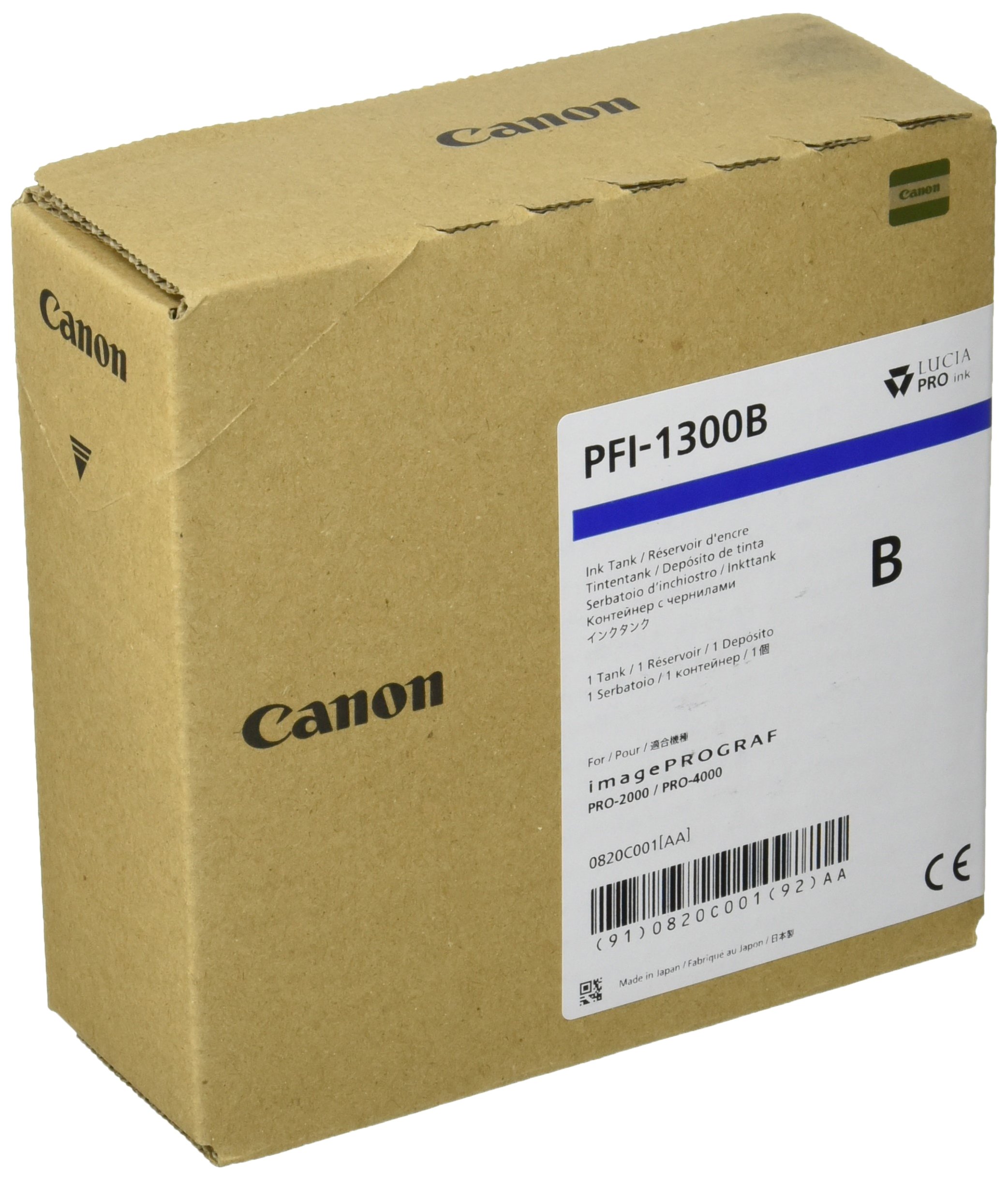 CANON PFI-1300 Ink Blue Standard Capacity 330 ml Pack of 1 iPF Pro2000/4000