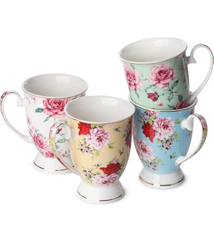 Royal Botanical Gardens Kew Set Tazza E Piattino In Porcellana Lavanda - Capacità 200ml, Regalo In Scatola