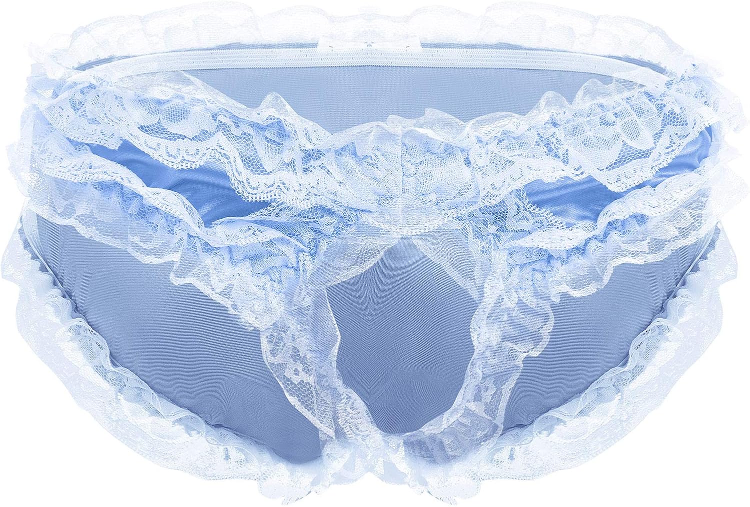 IBAKOM Bragas de encaje para hombre, con parte delantera abierta, sexy