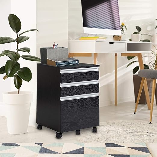 Amazon Com Modern Style File Cabinet Rolling Portable Storage Organizer Document 3 Drawers Home Work Place Office Kitchen Dining