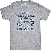 Crazy Dog Mens T Shirt Camp Crystal Lake 1980 Vintage Camping Movie Tee