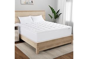 Serta Memory Flex Soft King Mattress Topper, 2" Pillow Top Mattress Pad, Cushioning Stain Resistant Mattress Protector with 15" Pocket for Secure Fit, Machine Washable, White