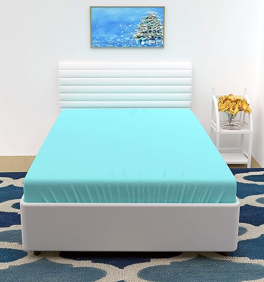 Buy VOMZER Home 300 TC Microfiber Solid & Plain Bedsheet for Single Bed Without Pillow Covers