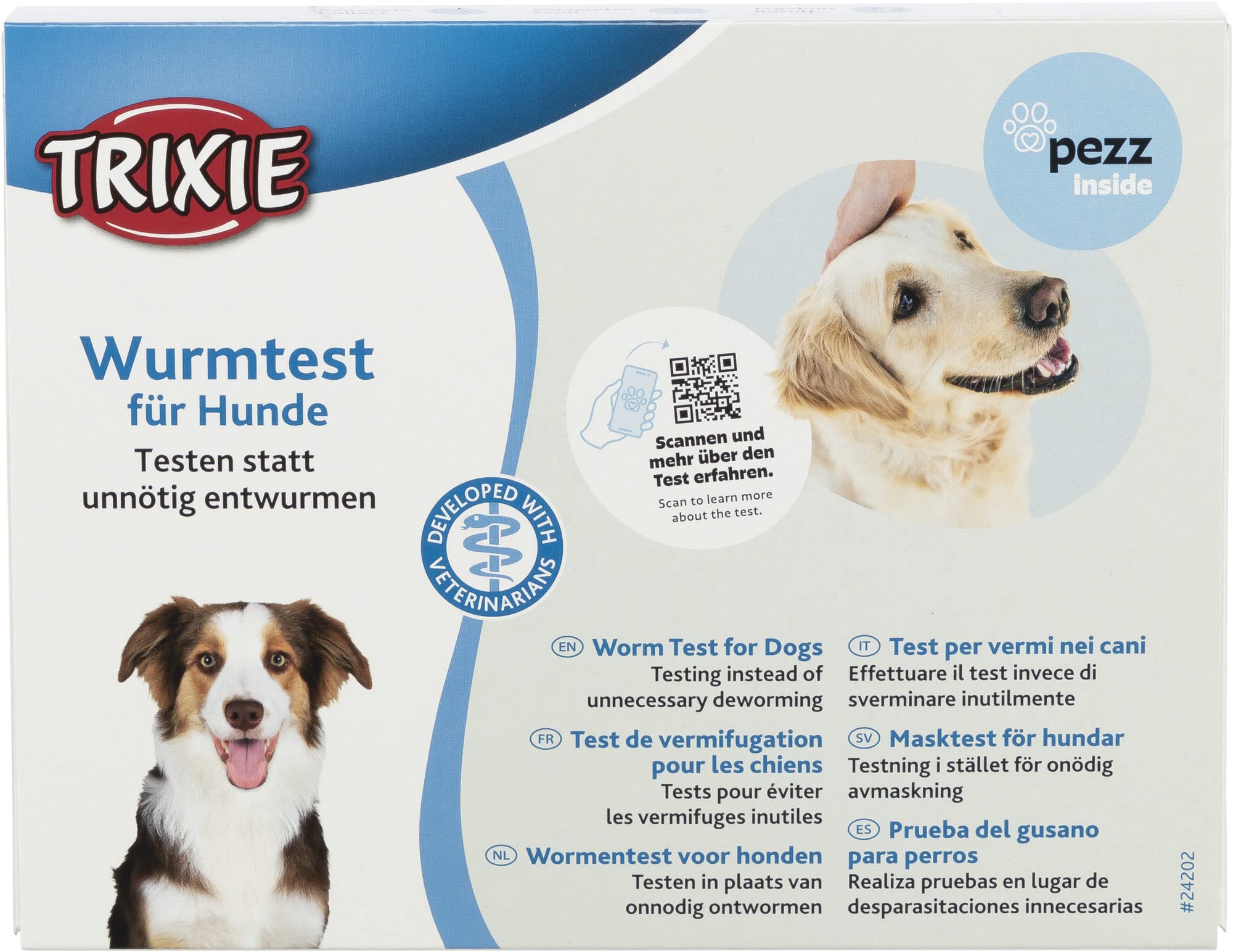 TRIXIE practical worm test for dogs, for home use, 19.5 × 15 × 2 cm. - 24202