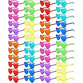 Sherr 48 Pairs Rimless Sunglasses Neon Party Supplies Colorful Glasses Plastic Sunglasses for Women Men Adults Party Favor