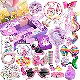 Advent Calendar 2025 Girls, Christmas Countdown Calendar for Kids Unicorn Gift for Girl 24 Days Surprise Gift Box, Xmas Gift with Hair Accessories Jewelry Sunglasses Purse