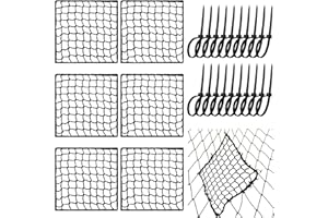 GliCraft 6 Pcs Universal Sports Net Repair Kits with 100 Pcs Zip Ties 8 x 8 Inch Golf Goal Nylon Netting Hole Replacement Patch for Baseball Batting Cages Hockey Football