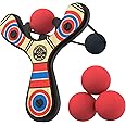 Mighty Fun! - Mischief Maker® Wooden Slingshot - Classic Series - Real Wood Slingshot for Kids, 4 Soft Foam Balls and Storage Bag - Ages 4+ (red)