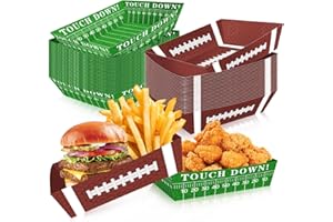 GIFTPIONEER 50Pcs Football Party Supplies, 5lb Football Food Plates, Football Paper Trays Disposable Bowls Nacho Trays, Football Theme Party Favors for Gameday, Carnivals, Birthday, Sport, Party Decor