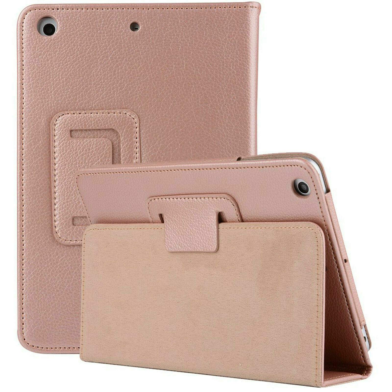 Leather Flip Stand Folio Case Plain Cover for Apple iPad Air 1,2,5th,6th Gen 9.7" (For Apple IPad Air (2nd generation), Rose Gold) โ image 1
