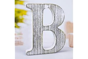 WOODOUNAI 8 Inch Wood Letters Unfinished Rustic Wood Letters for Wall Decor Decorative Standing Letters Slices Sign Board Decoration for Craft Home Party Projects (B)