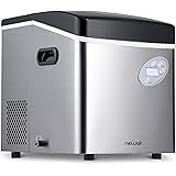 NewAir Portable Ice Maker 50 lb. Daily - Countertop Design - 3 Size Bullet Shaped Ice - AI-215SS - Stainless Steel