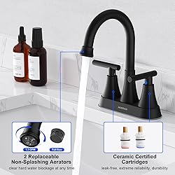 Bathroom Faucets for Sink 3 Hole, Hurran 4 inch