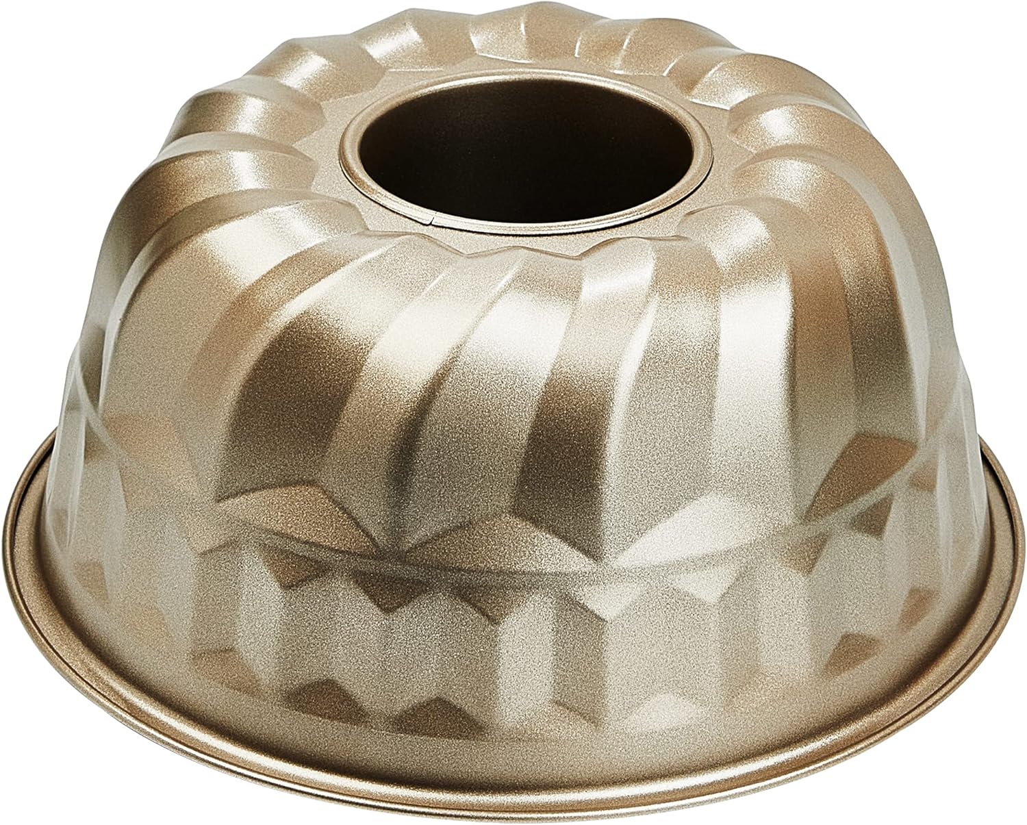 OJelay Fluted Tube Cake Pan Nonstick Quick Release Coating 8 Inch Round Savarin Cake Mold Carbon Steel Pound Cake Pan