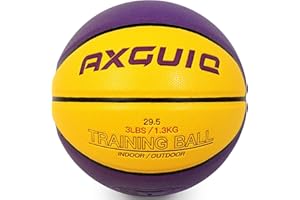 AXGUIQ 3LBS/2.2LBS Weighted Heavy Basketball 29.5/28.5" Training Equipment for in& Outdoor Improving Dribble Up Handling Dribbling, Passing&Rebounding Skills Weighted Training Basketball (Size 7/6)