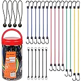Cartman Bungee Cords Assortment Jar 24 Piece in Jar - Includes 10", 18", 24", 32", 40" Bungee Cord and 8" Canopy/Tarp Ball Ti