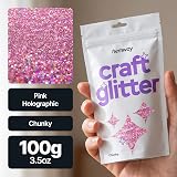 Hemway Craft Glitter Pink Holographic 100g Chunky Glitter view 2