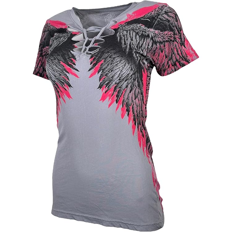 Anime Cult T-shirt Donna Rebel Saint By Affliction - Tema Garage, Biker, Tatuaggi, Maniche Lunghe, Cotone 100% T-shirt Affliction - Foto 7