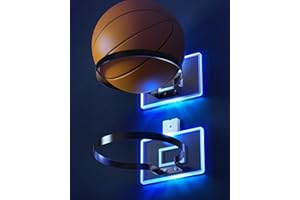 Daoun Boy Room Decor, 2 Pack Ball Holder Wall Mount for Football, Soccer, Volleyball and Basketball Display Case, Sports Accessories Organizer for Boys Bedroom