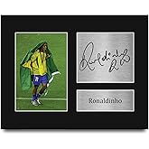 HWC Trading Ronaldinho Gifts Signed Printed Autograph Brazil Photo Display - US Letter Size