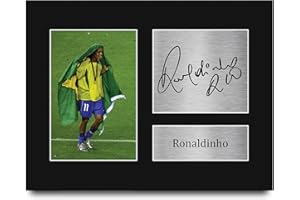 HWC Trading Ronaldinho Gifts Signed Printed Autograph Brazil Photo Display - US Letter Size