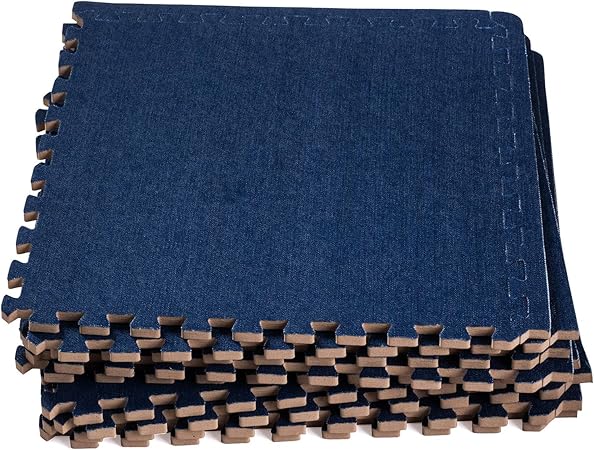 Dooboe Interlocking Foam Mats Interlocking Foam Floor Mats Interlocking Floor Tiles Dark Jean Non Toxic Anti Fatigue Premium Puzzle Floor