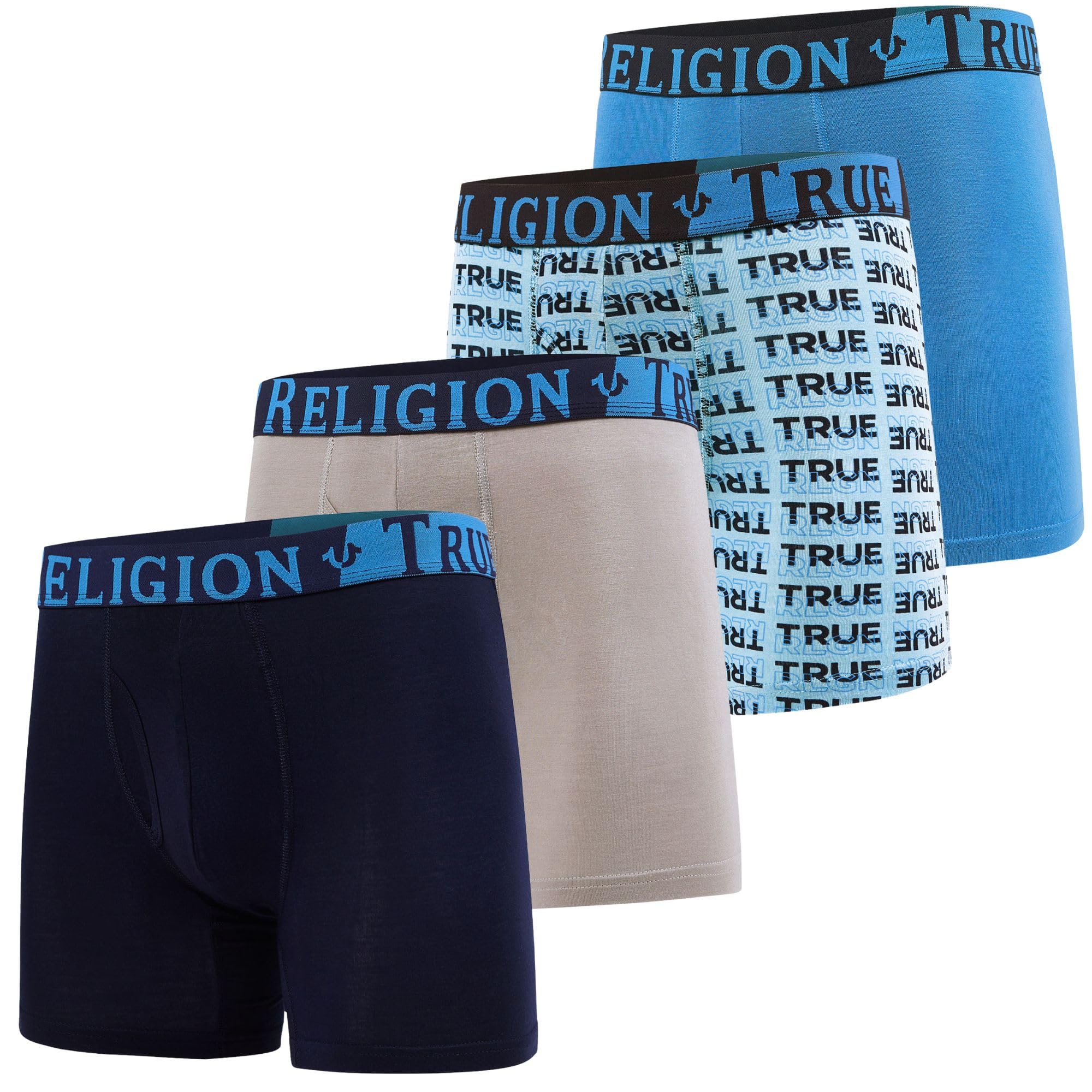 True Religion Mens Underwear Stretch Modal Boxer Briefs for Men Pack of 4