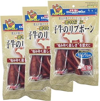 Amazon ドギーマン 犬用おやつ 素材紀行 子牛のリブボーン ビーフ 80g 3個 まとめ買い ドギーマン ジャーキー 通販