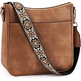 BOSTANTEN Crossbody Bags for Women Trendy Vegan Leather Hobo Purses Shoulder Handbags Wide Shoulder Strap