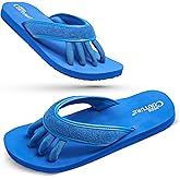 Pedi Couture Pedicure Sandals with Built In Toe Separators for Women - Comfortable Spa Style Flip Flops for Home, Salon, Yoga & Gym Use - Ideal for Nail Drying & Foot Wellness (Navy-L)