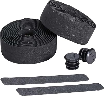 BBB RaceRibbon BHT-01 Black Handlebar Tape with Plugs 200 cm 3 cm