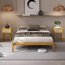 Bme Chalipa 14” Queen Bed Frame - Solid Wood Platform Bed