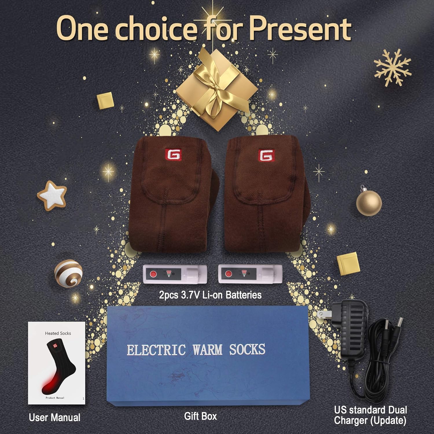 QILOVE Socks for Gift Heated Socks for Chronically Cold Feet Electric Foot Warmer Hunting Motorcycle Cold Weather Socks Camping Hiking Cycling Heated Sox: Clothing
