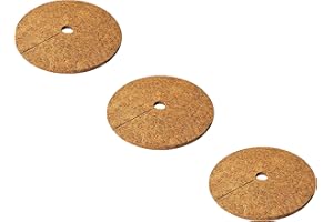 Deepthi Coco Coir Mulch Mat for Plants, Cover for Flower Pots, Tree Ring Guards, Coconut Fiber Planter Disc, Sapling Trunk Protector, Barrier for Root Protection, 24 Inch, Pack of 3