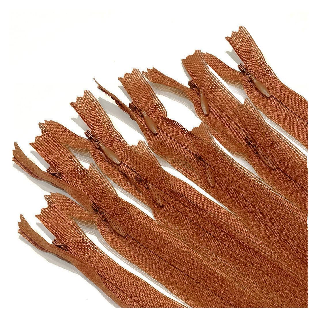 Pack of 10 Invisible Closed Zippers, Zippers in Many Sizes and Colors #3, Fine, Elegant and Discreet Zipper to Sew On Clothes, Dresses, Skirts, Sewing, (22 cm, 285)