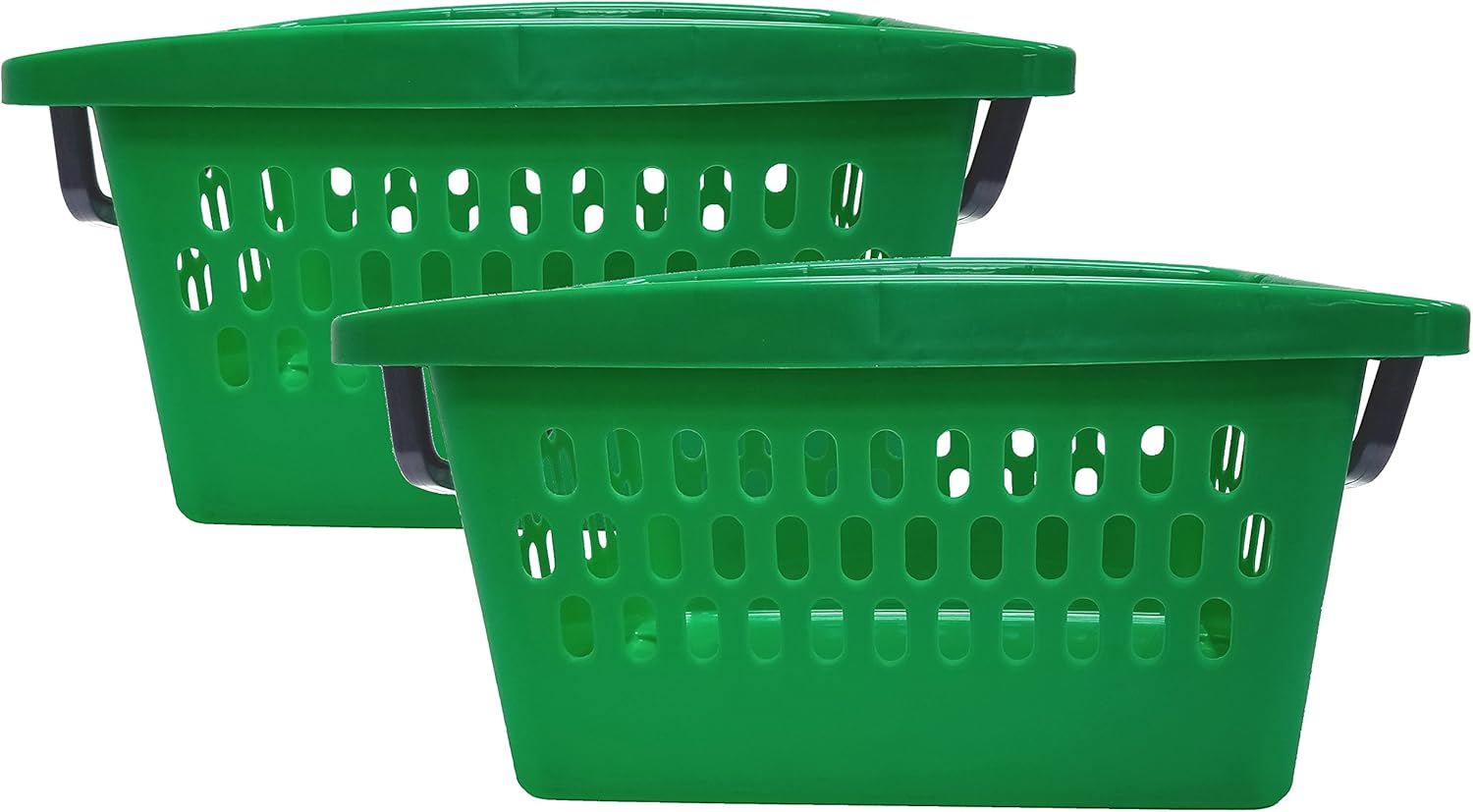 Starplast Large Stacking Closed Storage Baskets2 Pk, Green Home & Kitchen